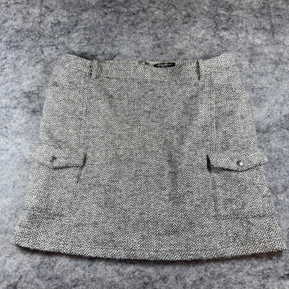 Eddie‎ Bauer Wool Blend Skirt Women's 20 Tall Gray Pockets Preppy Academia